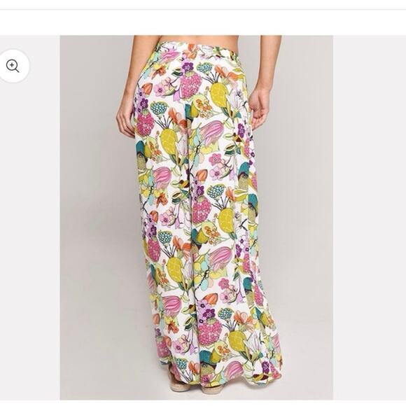 Trina Turk Wrap Pants Key West Botanical Size Large Resort Swim Coverup Tropical - Picture 9 of 10